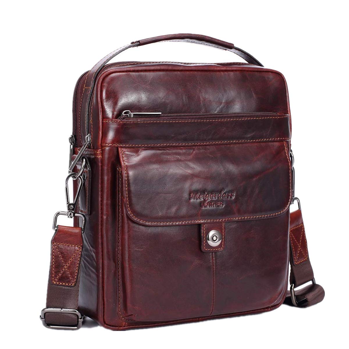 Genuine Leather Messenger Bag for Men - Durable Crossbody Shoulder Bag & Business Briefcase - Perfect for Work, Travel & Daily Commute
