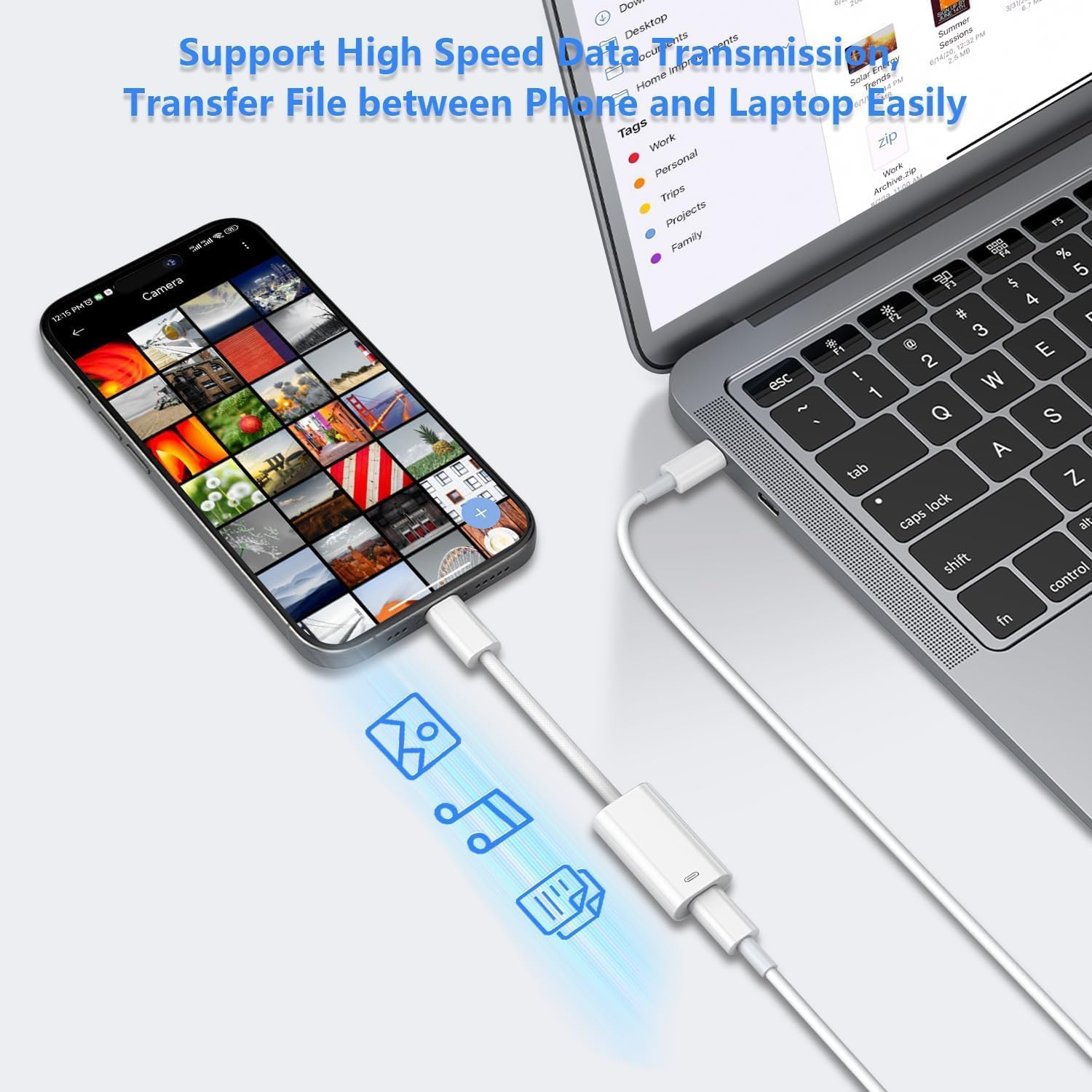 USB C to Lightning Audio Adapter for iPhone 16/15/14/13/12/11 Pro Max Plus - 3.5mm Headphone Jack & Charging Dongle - Compatible with iPad Pro/Air/Mini & MacBook (Perfect for Travel, Gaming & Music Listening)