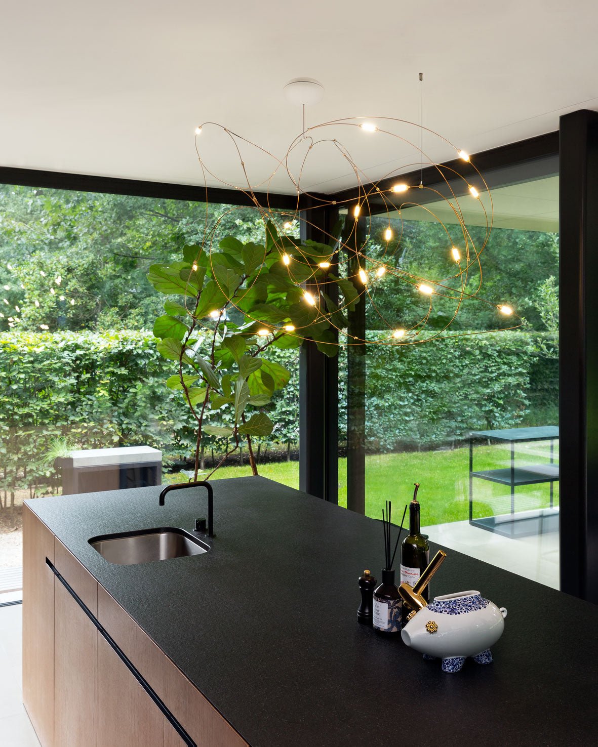 Modern Flock Pendant Light - Elegant Ceiling Hanging Lamp for Dining Room, Kitchen Island & Bedroom Decor - Adjustable Height LED Chandelier Lighting Fixture