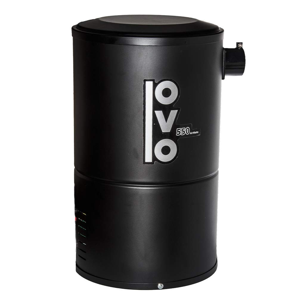 OVO-550ST-18B Compact Central Vacuum System - 550 Airwatts Powerful & Quiet Vacuum Unit for Apartments, Condos & Small Homes | Perfect for Pet Hair, Hardwood Floors & Daily Cleaning