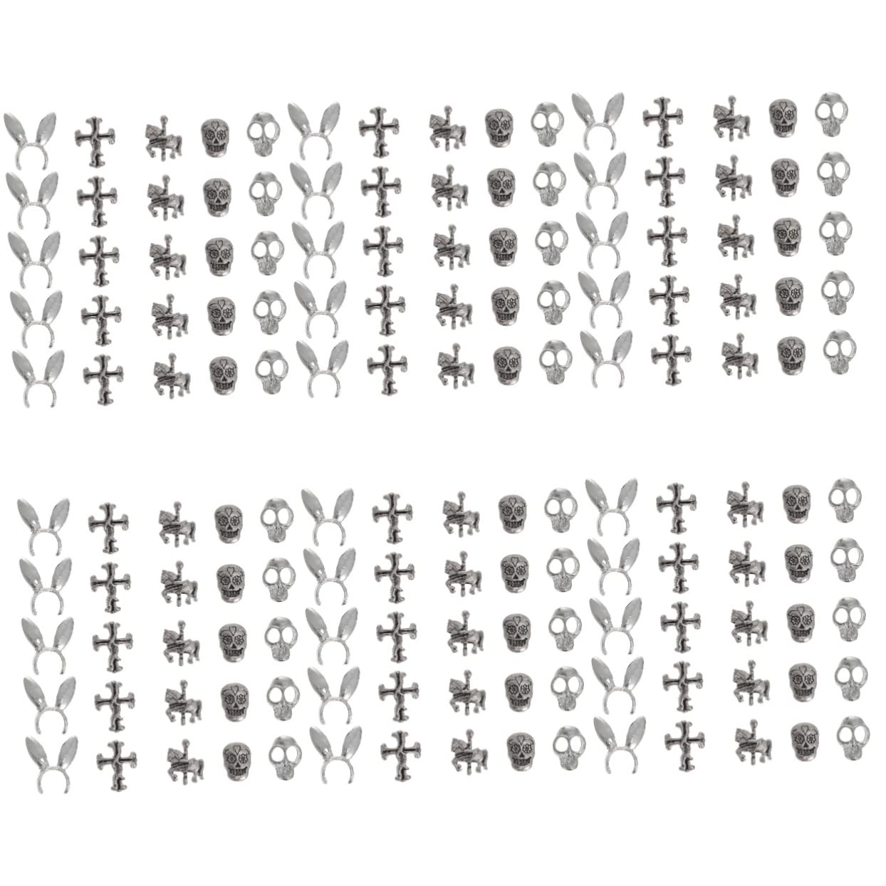 FOMIYES 600Pcs Halloween Nail Art Decals - 3D Skull Charms for Girls, Women | DIY Nail Stickers for Halloween Party, Costume & Nail Salon Decor