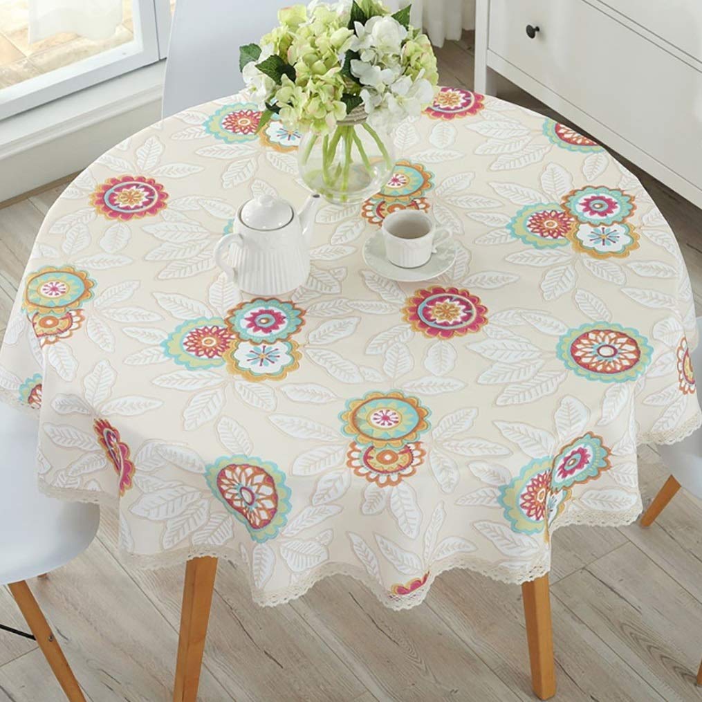 Thanksgiving Round Tablecloth 160cm (62in) - Autumn & Spring Holiday Table Cover with Skirt for Christmas & Thanksgiving Dinner Decor (Color: B) - Perfect for Holiday Parties, Family Gatherings & Festive Home Decor