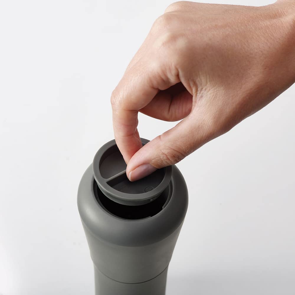 Joseph Joseph Milltop Adjustable Salt and Pepper Grinder Set - Dark Gray & White 2-Piece Spice Mill for Kitchen, Dining Table, and Outdoor Cooking - Coarse to Fine Grind Control