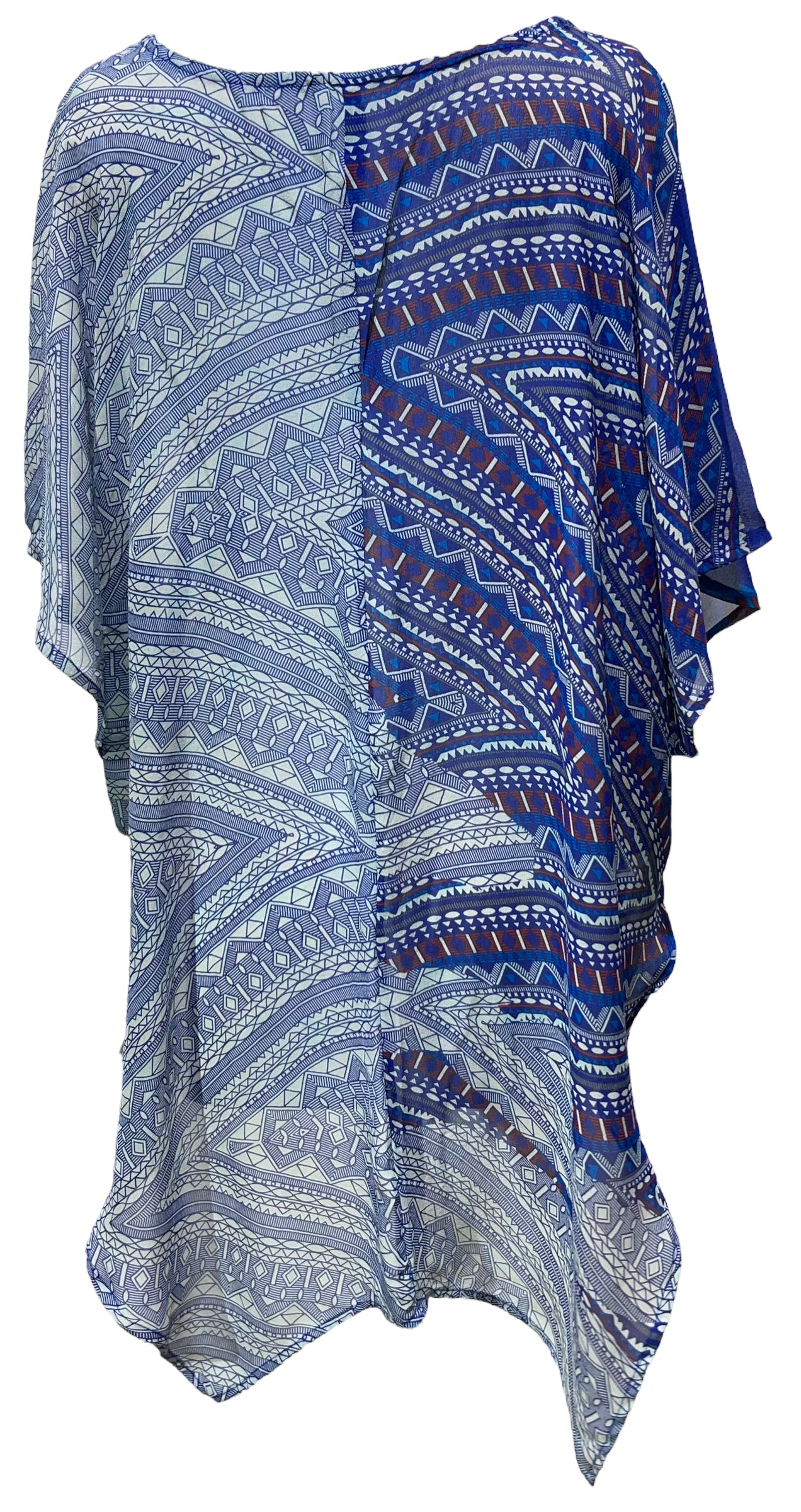 PRG5149 Sheer Avatar Pure Silk Waterfall Top - Elegant Women's Blouse for Evening Parties & Special Occasions