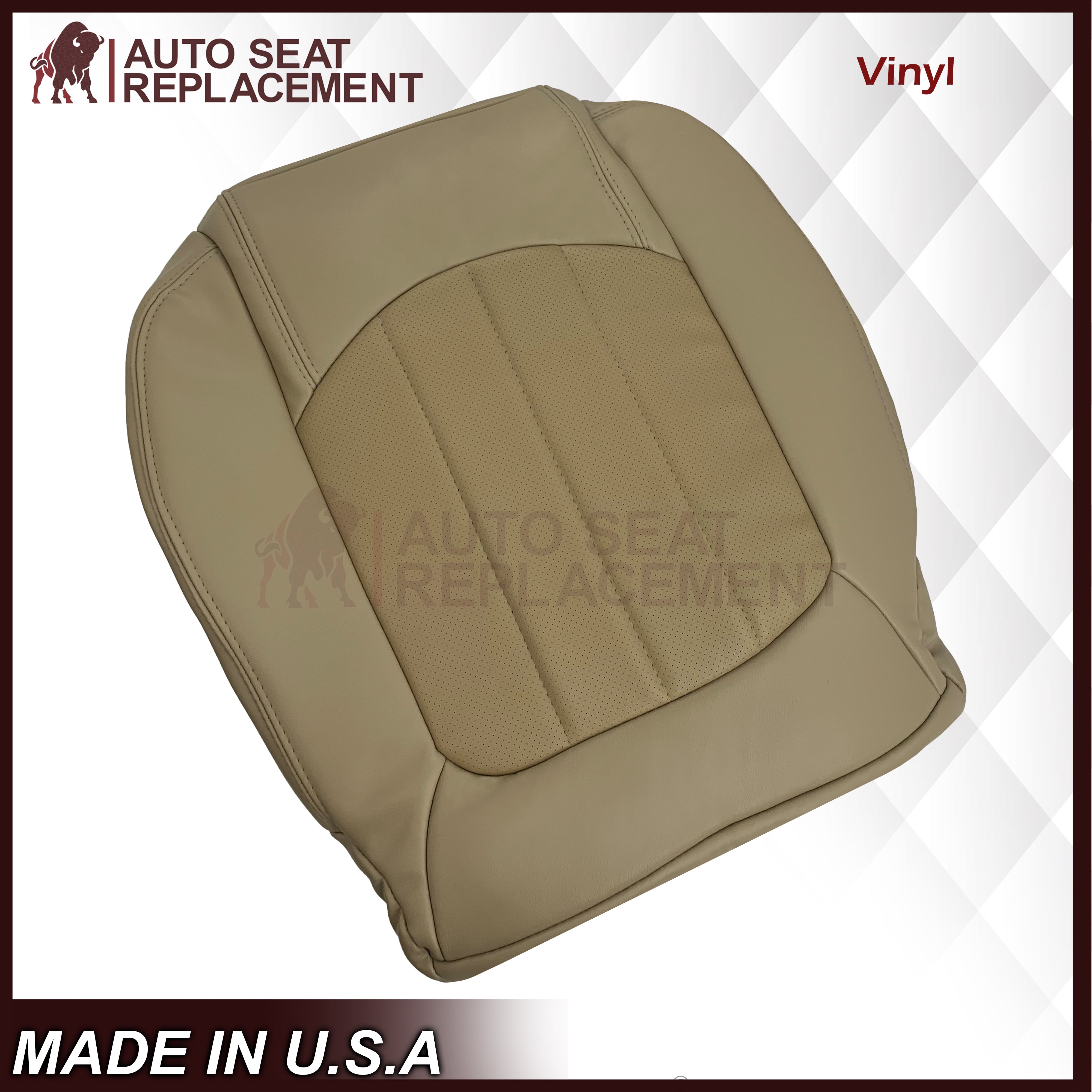 2008-2012 GMC Acadia Denali SLT Custom Fit Leather or Synthetic Leather Seat Covers - Premium Tan Car Seat Protectors for Comfort & Style - Perfect for Road Trips, Daily Commutes & Family Protection