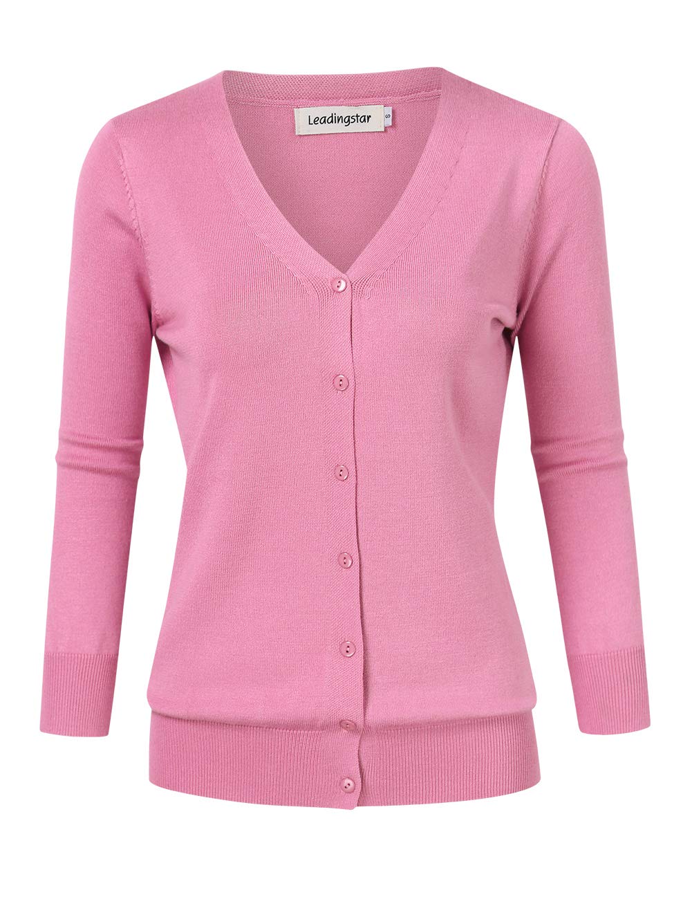Women's 3/4 Sleeve Button Down Sweater Cardigan - Soft Knit Open Front Longline Wrap - Perfect for Office, Casual Outfits & Fall Layering