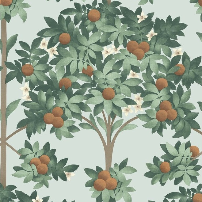 Cole and Son Orange Blossom Blue Botanical Wallpaper - Premium Peel & Stick Wall Covering for Living Room, Bedroom, Nursery Decor