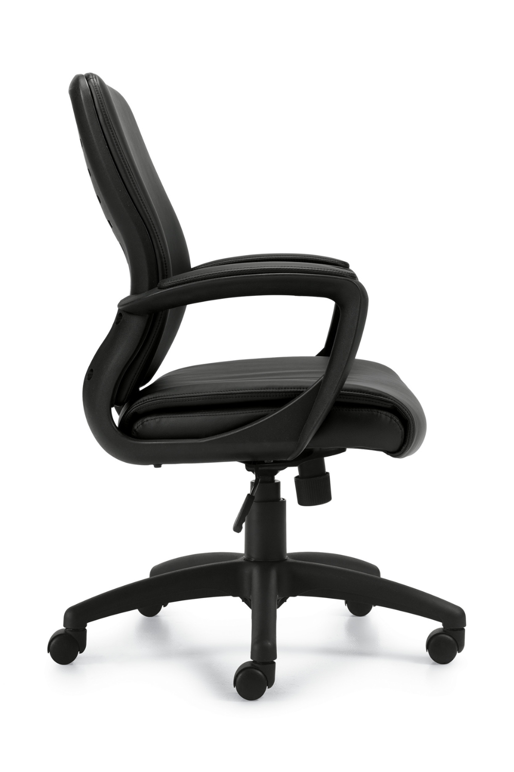 Premium Black Leather Luxhide Tilter Office Chair with Adjustable Armrests - OTG11975B - Ergonomic Executive Desk Chair for Home & Office Workspaces