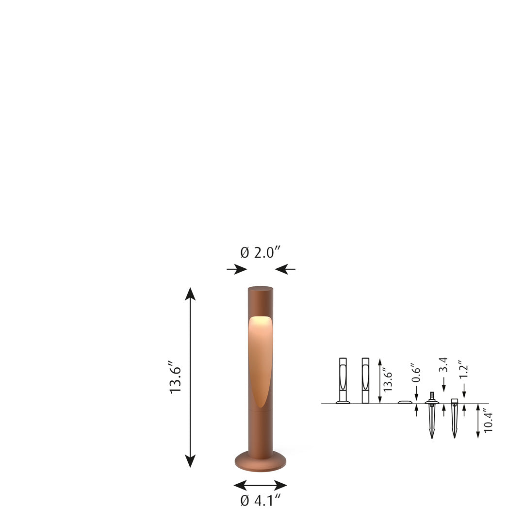 Flindt Outdoor Garden Bollard Light - Durable Solar Powered LED Landscape Lighting for Pathways, Driveways, and Yards - Weather-Resistant Decorative Post Light for Home & Commercial Use