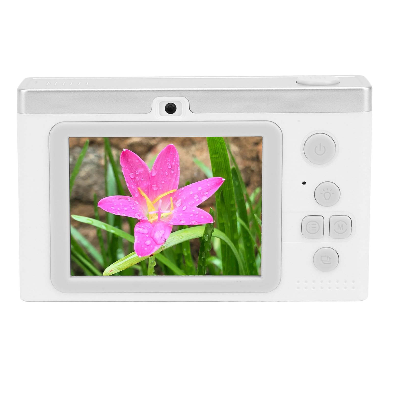 50MP HD Digital Camera with 1080P Video & 8X Zoom - Dual Lens Camera with Creative Filters, Built-in Games & MP3 Player - Perfect for Kids Photography, Travel & Vlogging - Fast Type-C Charging (White)