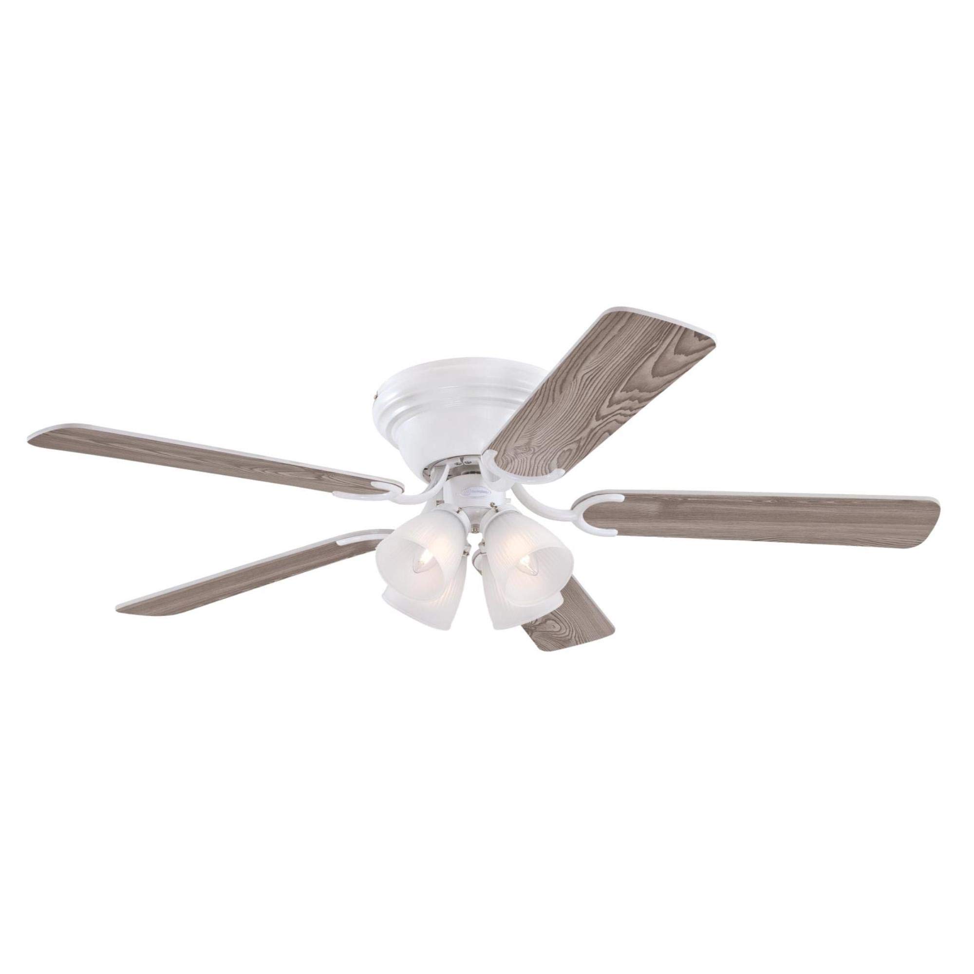 Westinghouse 7232300 CONTEMPRA IV 52 Inch Indoor Ceiling Fan with LED Light Kit, White - Perfect for Living Room, Bedroom, and Home Office Cooling & Lighting