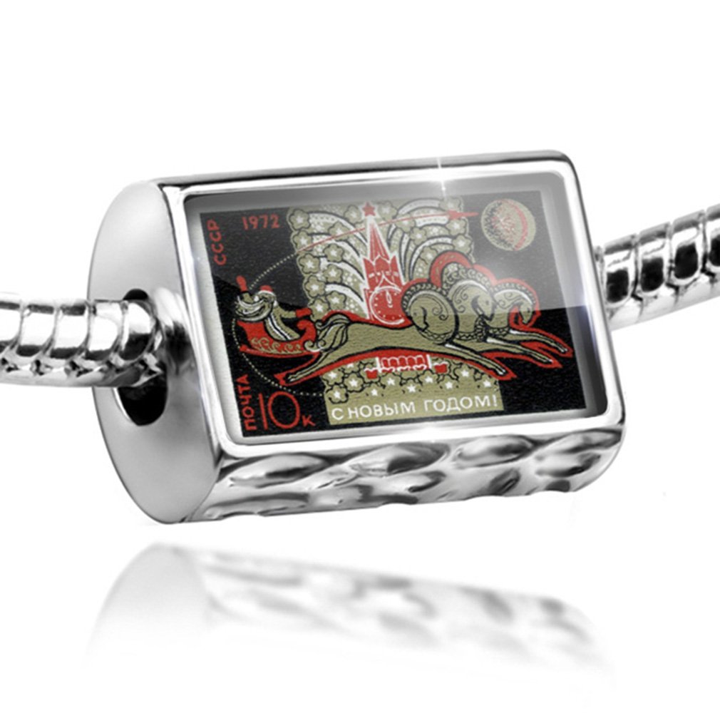 Charm Christmas in Russia - Beaded Charms Compatible with All European Bracelets | Perfect for Holiday Gifts, DIY Jewelry Making & Christmas Decorations