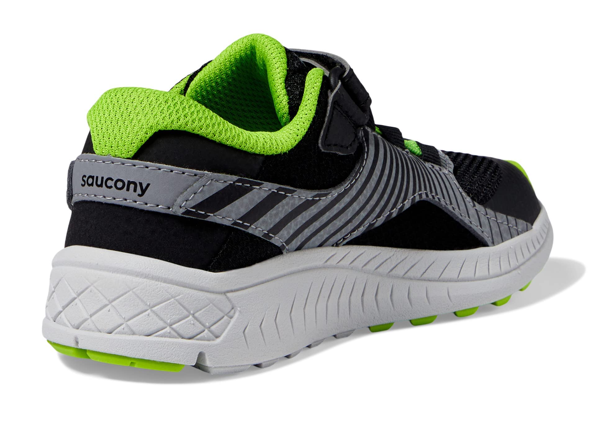Saucony Velocer A/C Sneakers for Kids - Black/Green - Size 5 Big Kid M - Lightweight Running Shoes for Boys & Girls - Perfect for School, Sports & Daily Activities