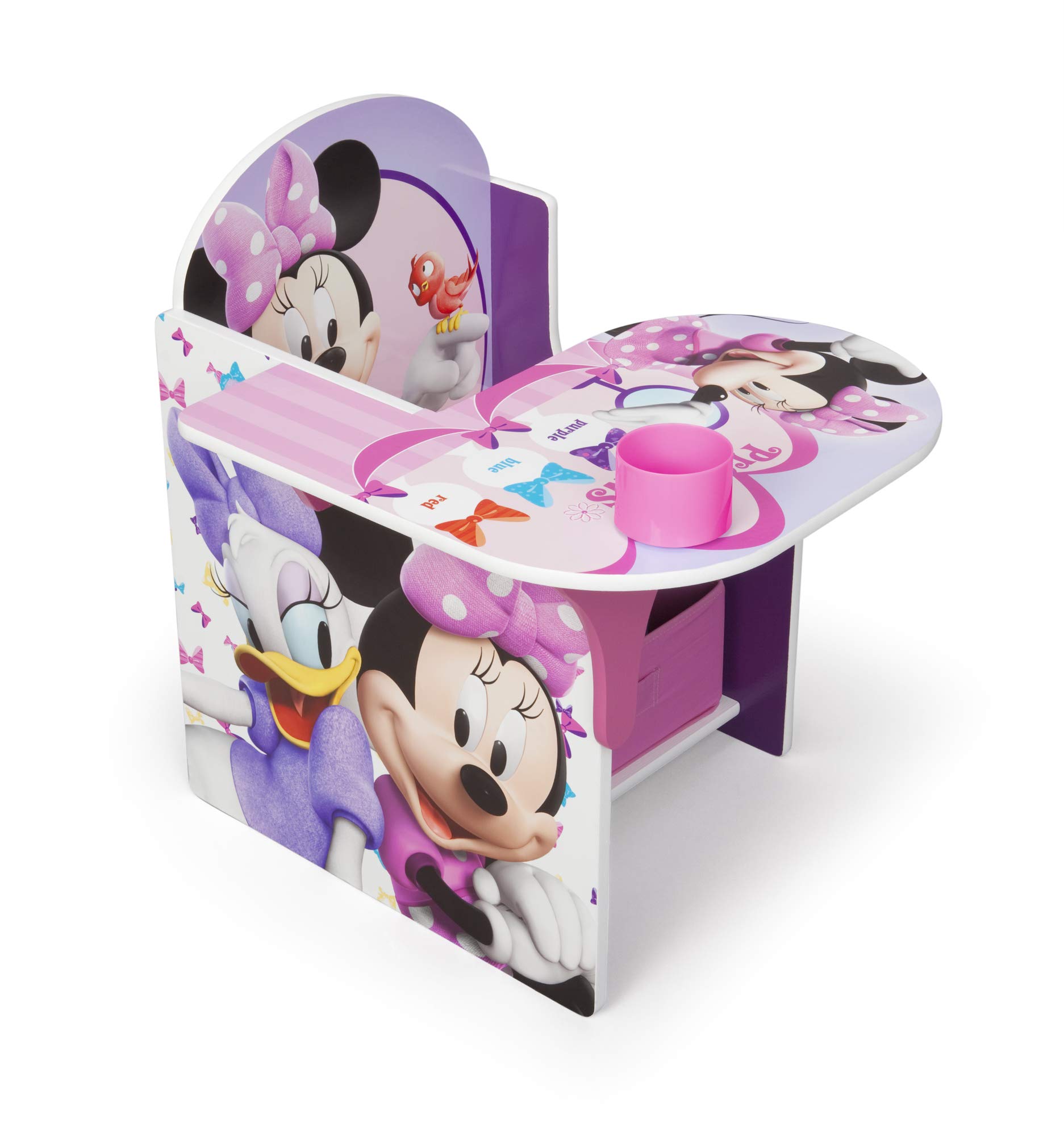 Delta Children Disney Minnie Mouse Chair Desk with Storage Bin - Kids Study Table, Playroom Furniture for Toddlers & Preschoolers - Perfect for Homework, Arts & Crafts, and Bedroom Organization