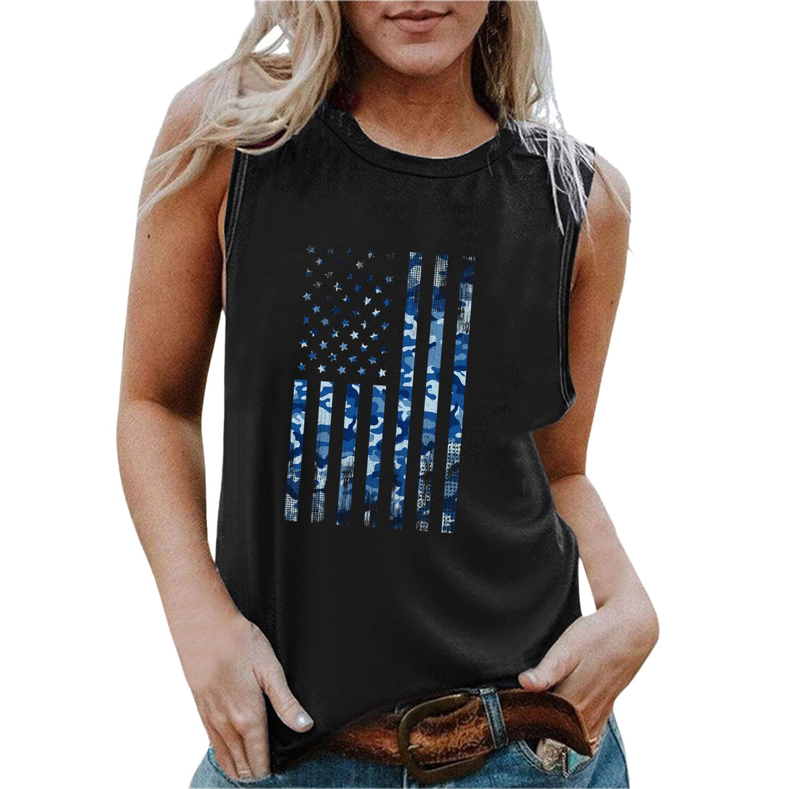 Women's Summer Casual Sleeveless T-Shirt - Floral Print O-Neck Comfortable Top for Outdoor Activities, Beach Wear & Daily Fashion