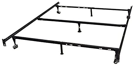 2 Pack Heavy Duty Metal Bed Frame with Rug Rollers - Full & Twin Size, Sturdy Support for Mattress - Perfect for Guest Rooms, Dorms, and Apartments