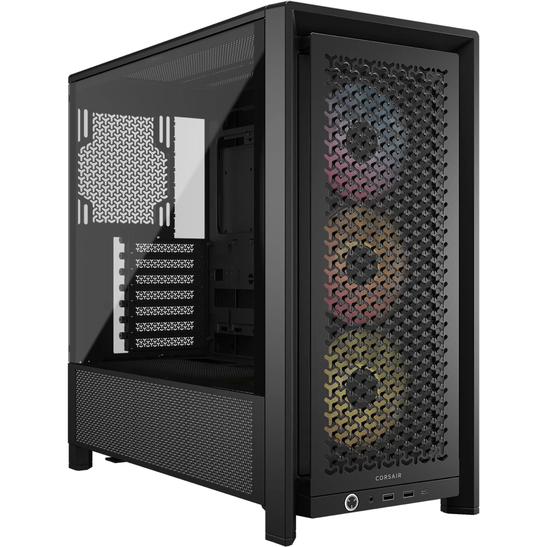 Corsair 4000D RGB Tempered Glass Mid-Tower PC Case - Black/White - High Airflow Design for Gaming & Workstation Builds