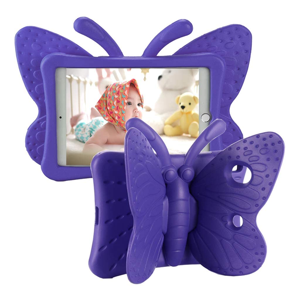 Cute Butterfly Shockproof EVA Foam iPad Case for Kids - Compatible with iPad 9th/8th/7th Gen (2021/2020/2019) 10.2