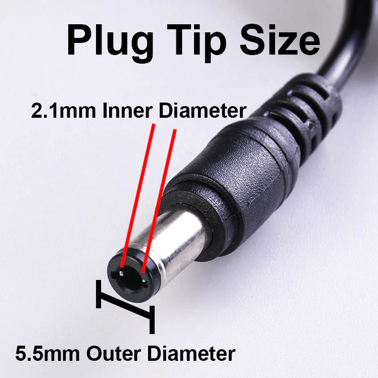 9V DC 1A Power Adapter with 5.5x2.1mm Barrel Plug (Center Positive) - Compatible with Guitar Pedals, LED Strips, CCTV Cameras & Electronic Devices