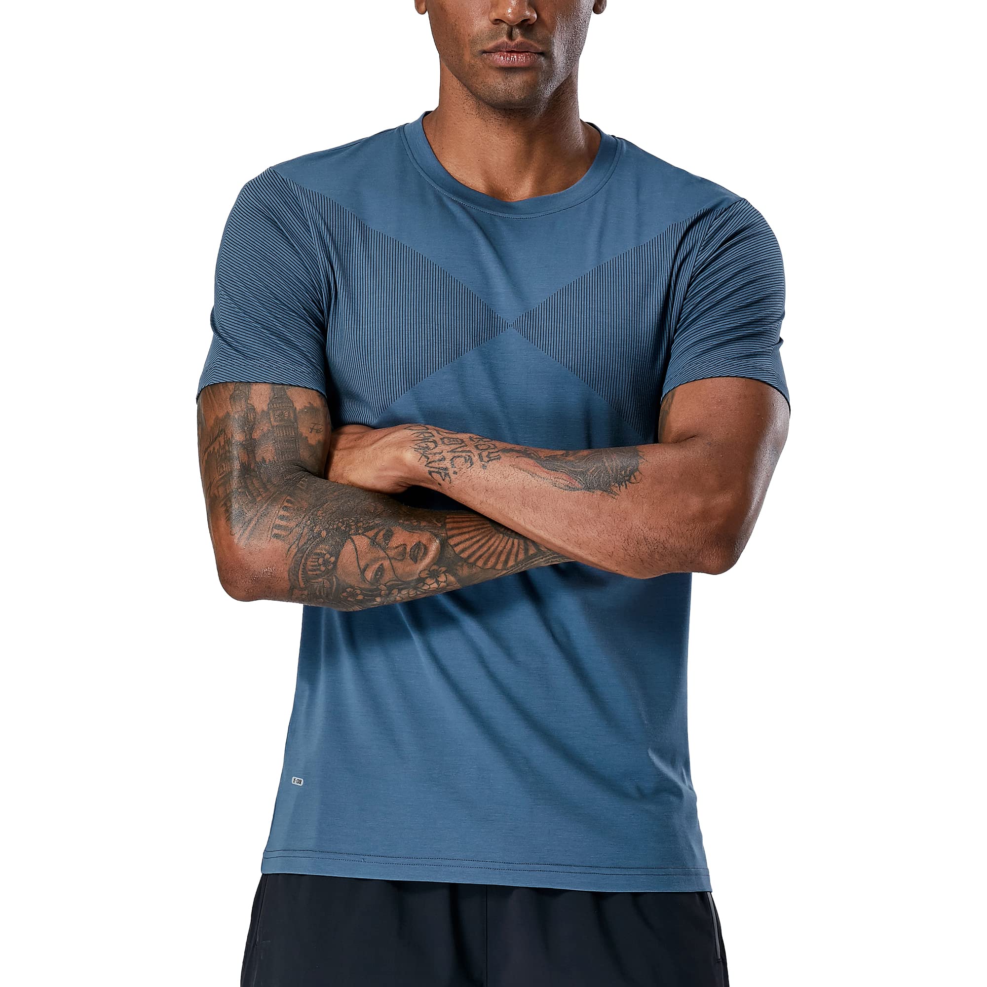 Men's Workout Shirts - Slim Fit Short Sleeve Moisture Wicking Crew Neck T-Shirts for Gym, Running & Active Lifestyle