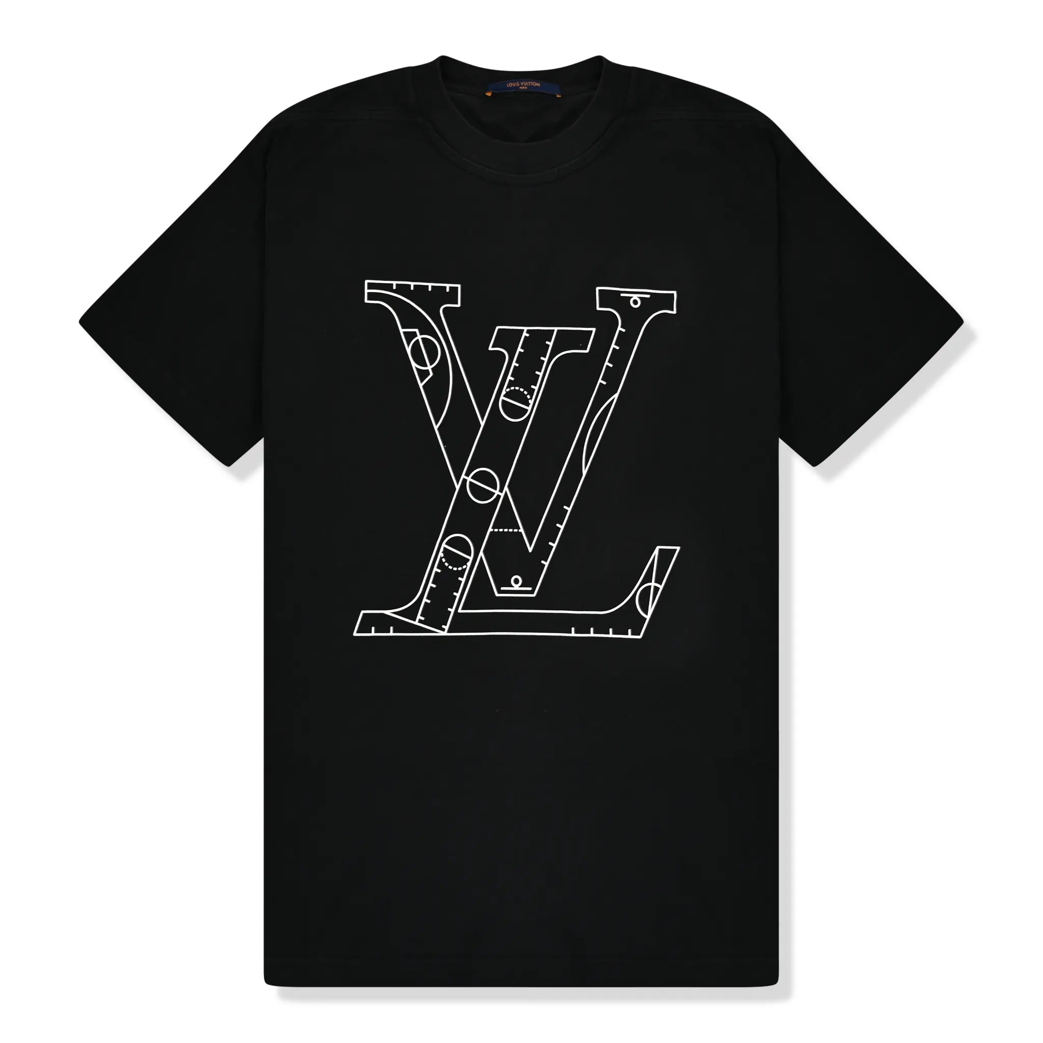 Louis Vuitton x NBA Official Collaboration Black Cotton T-Shirt for Men - Stylish Streetwear & Basketball Fan Fashion Gift