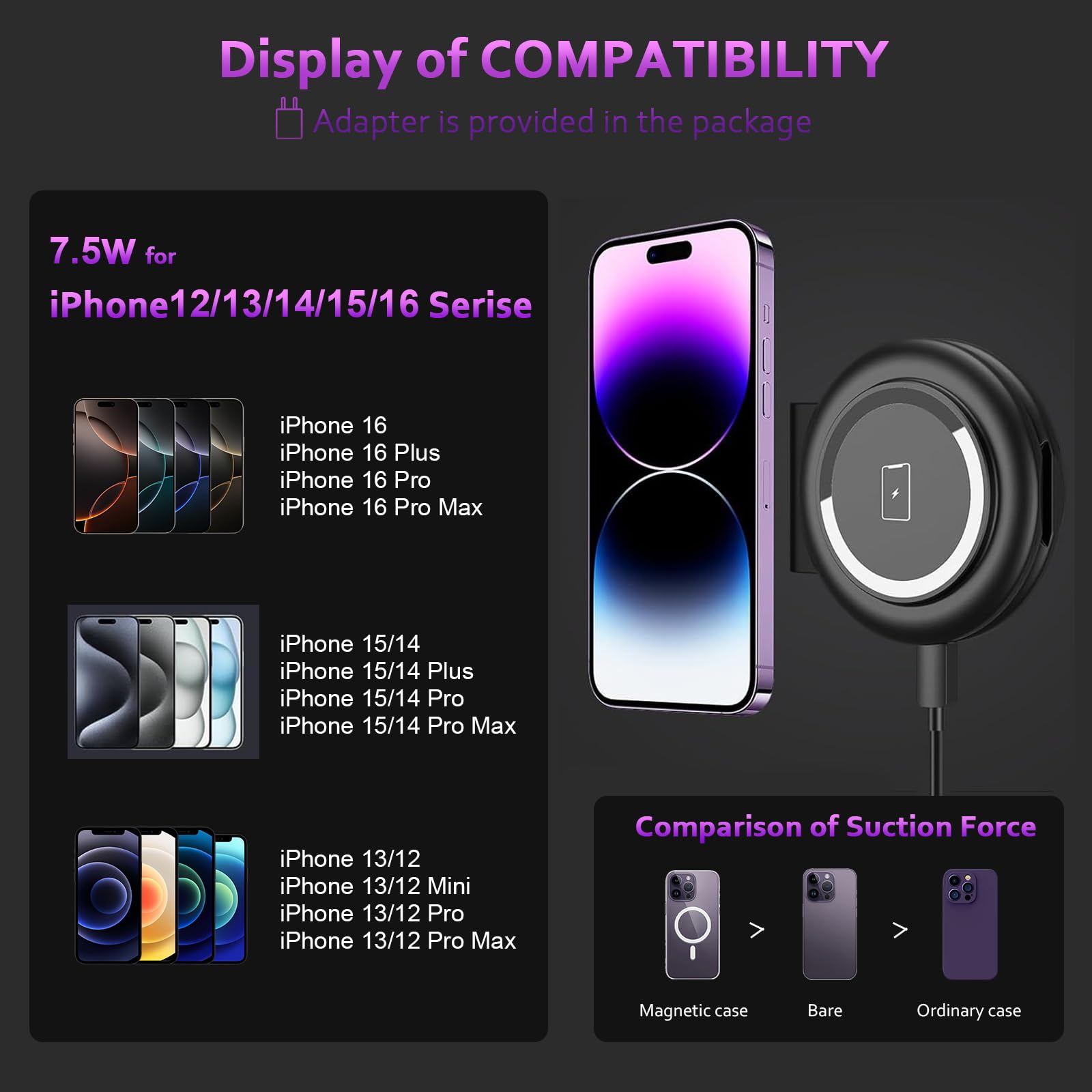 UCOMX Nano Mini Magnetic 2-in-1 Wireless Charger | Foldable Travel Charging Station for iPhone 12/13/14/15/16 Pro Max, AirPods Pro, iWatch Ultra | Fast Wireless Charger for Multiple Devices | Perfect for Home, Office & Travel Use