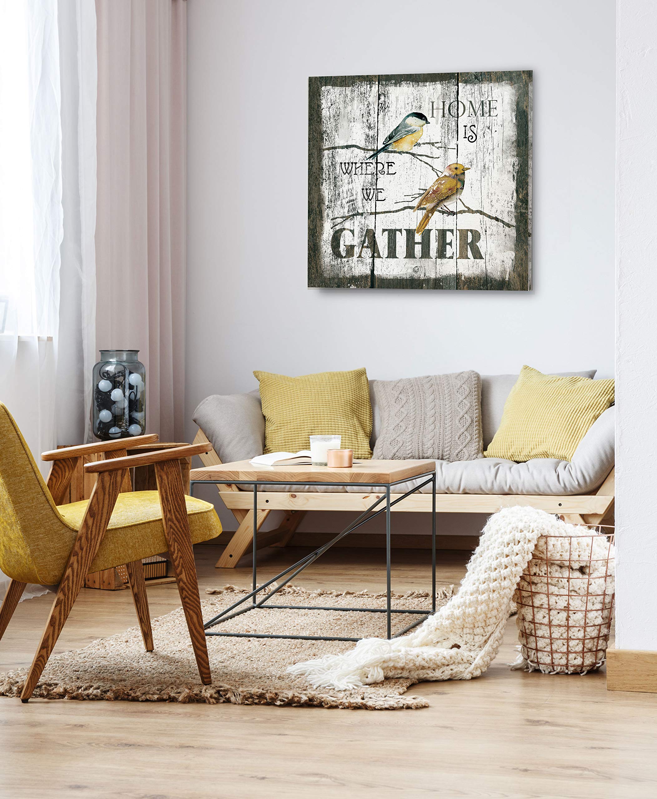 Wexford Home Gather Home Gallery Wrapped Canvas Wall Art - 32x32 Inches, Modern Abstract Painting for Living Room, Bedroom & Office Decor