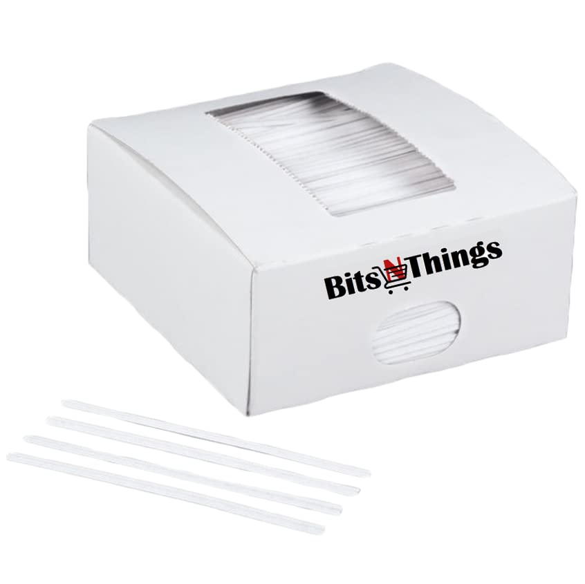 Bulk 2000 Pack Twist Ties for Bags - 4 Inch Reusable Coated Wire Ties with Dispenser Box | Perfect for Bread Bags, Food Storage & Organizing Cables (White)