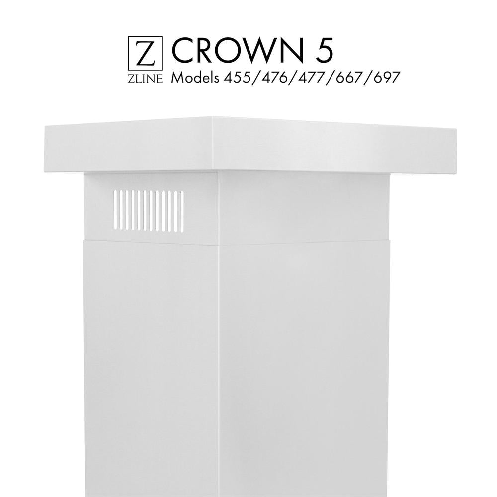 ZLINE CM5 Crown Molding for Wall Range Hood - 455/476/477/667/697 Models - Perfect Kitchen Upgrade for Modern & Traditional Homes
