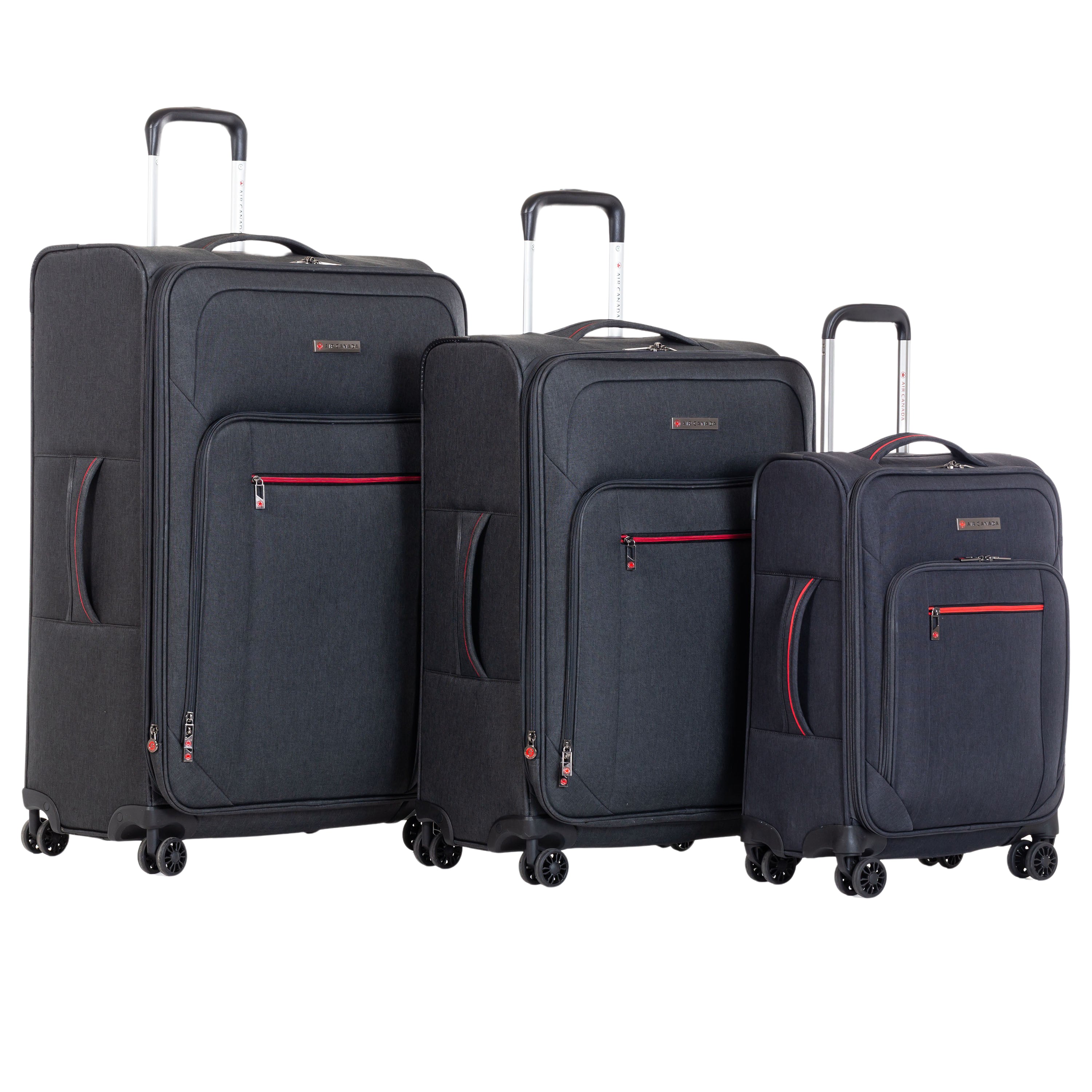 Air Canada Belmont 3-Piece Spinner Luggage Set - Lightweight Expandable Suitcase with 360° Wheels for Travel, Business Trips & Vacations