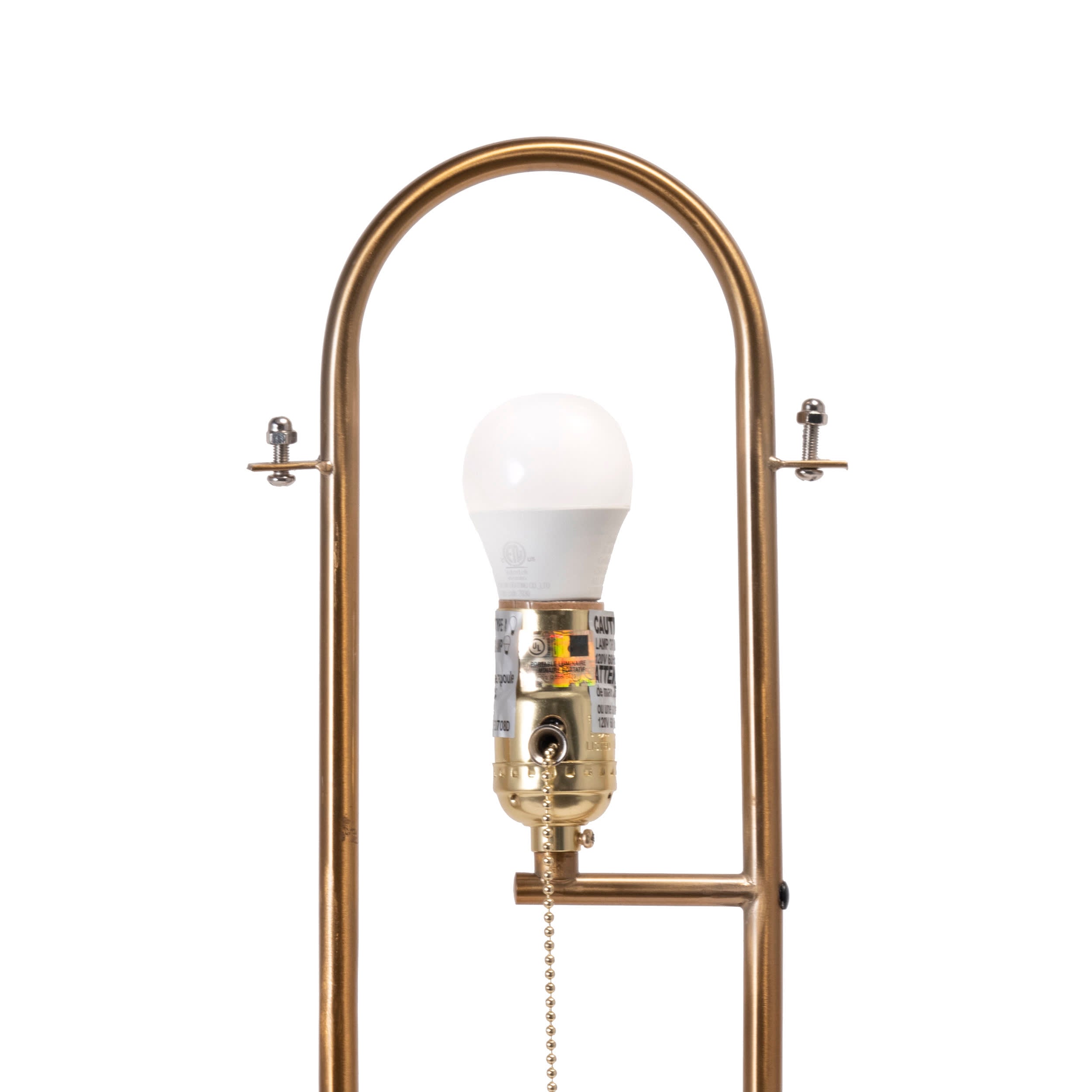 20 Inch Oblong Steel Hoop Table Lamp - Modern Gold Finish Desk Light for Living Room, Bedroom & Office Decor | Dimmable LED Lighting for Reading & Workspace