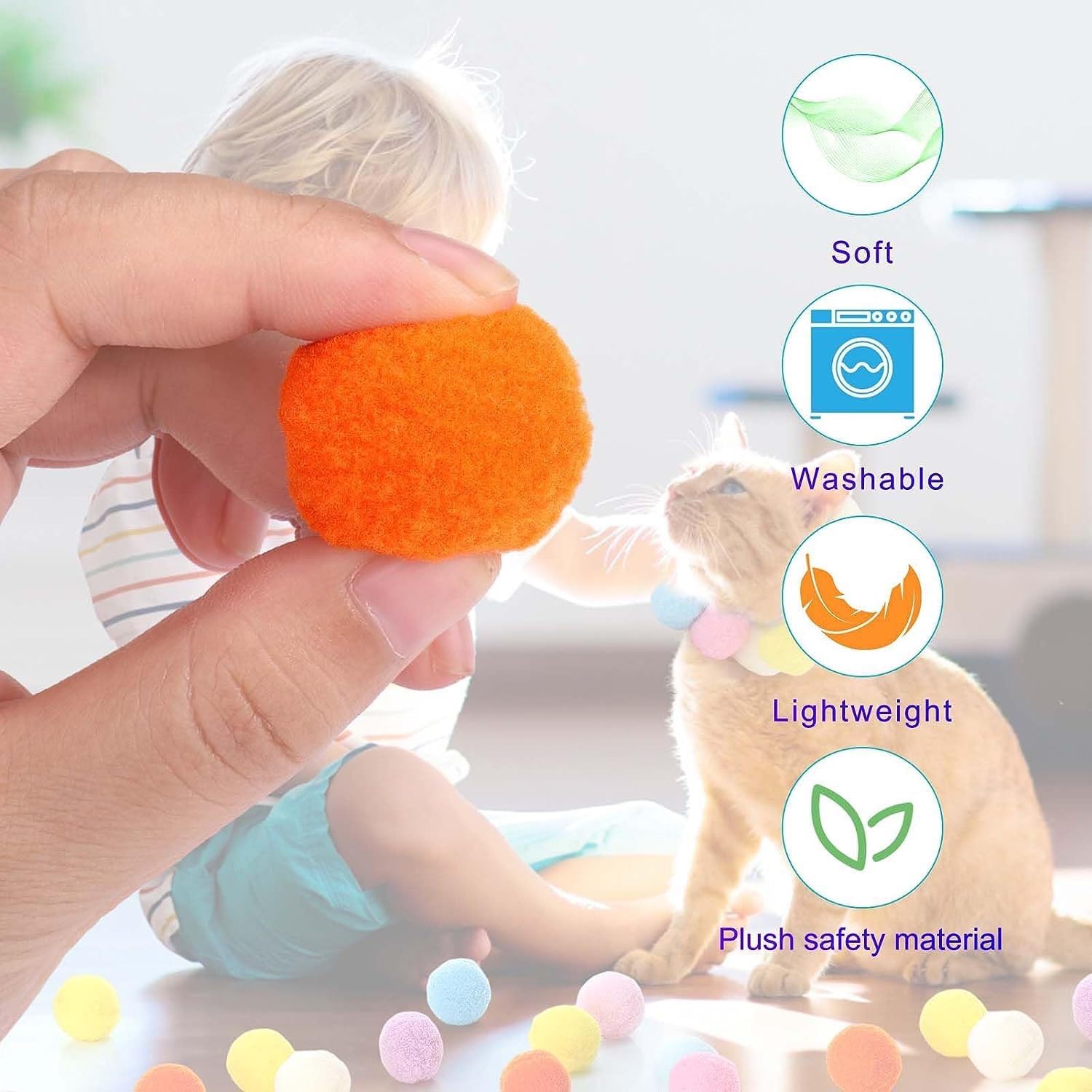 60pcs Cat Toys Set - Colorful Springs, Pompom Balls & Launcher for Interactive Play - Perfect for Indoor Exercise, Chase Games & Bonding with Your Feline Friend