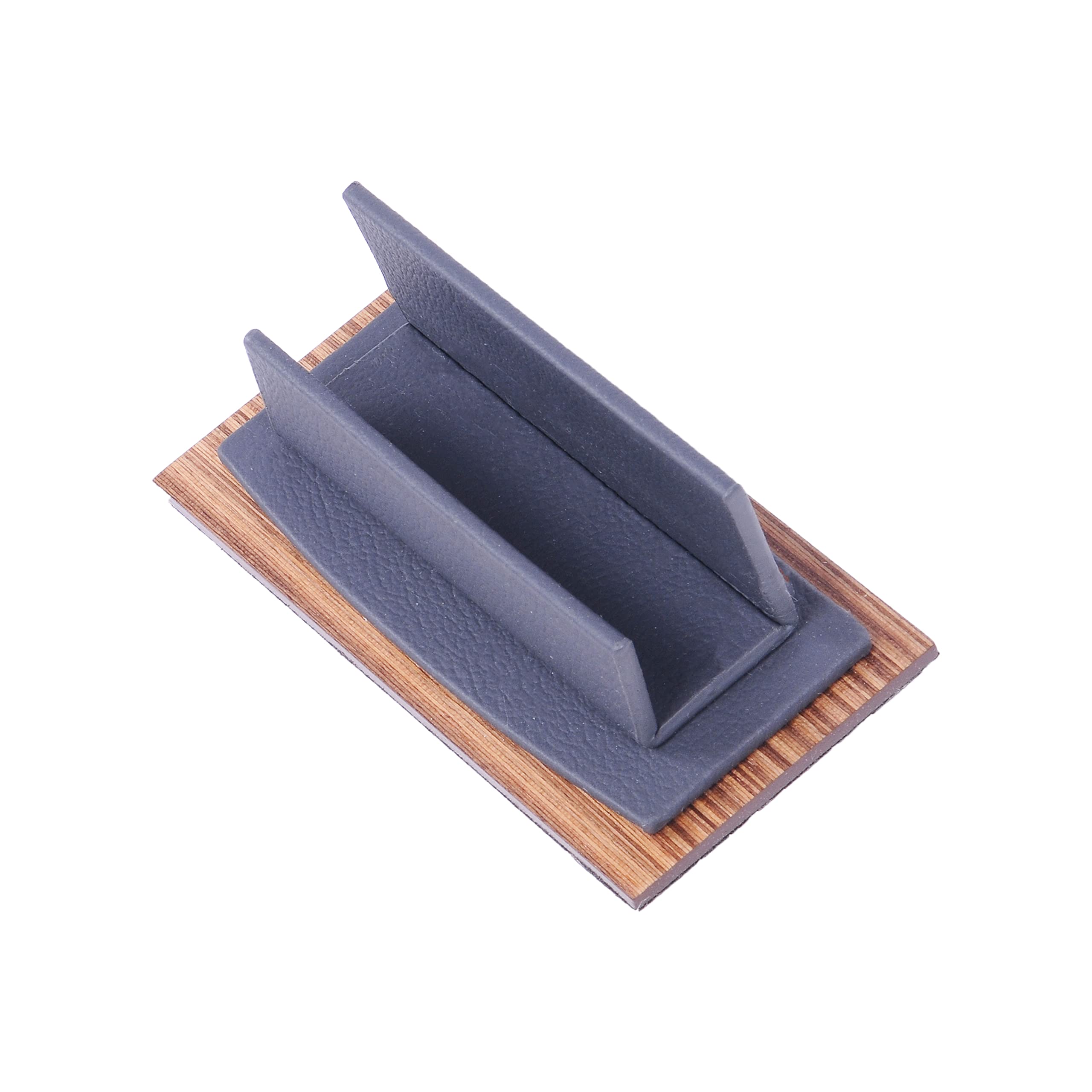 Premium 11-Piece Leather Desk Organizer Set with Walnut Wood Base - Stylish Office & Home Desk Accessories for Pens, Notebooks & Supplies (Gray) - Perfect for Work, Study & Home Office Organization