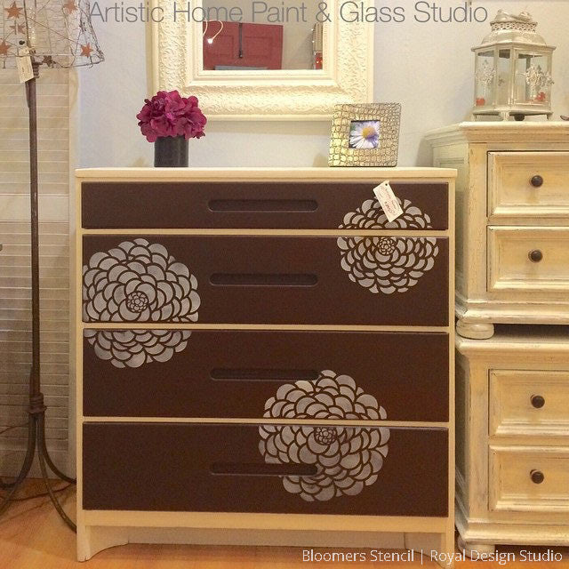 Bloomers Furniture Stencil Set - Reusable DIY Wooden Decorative Painting Templates for Home Decor & Crafts | Perfect for Furniture Upcycling, Wall Art, and DIY Projects