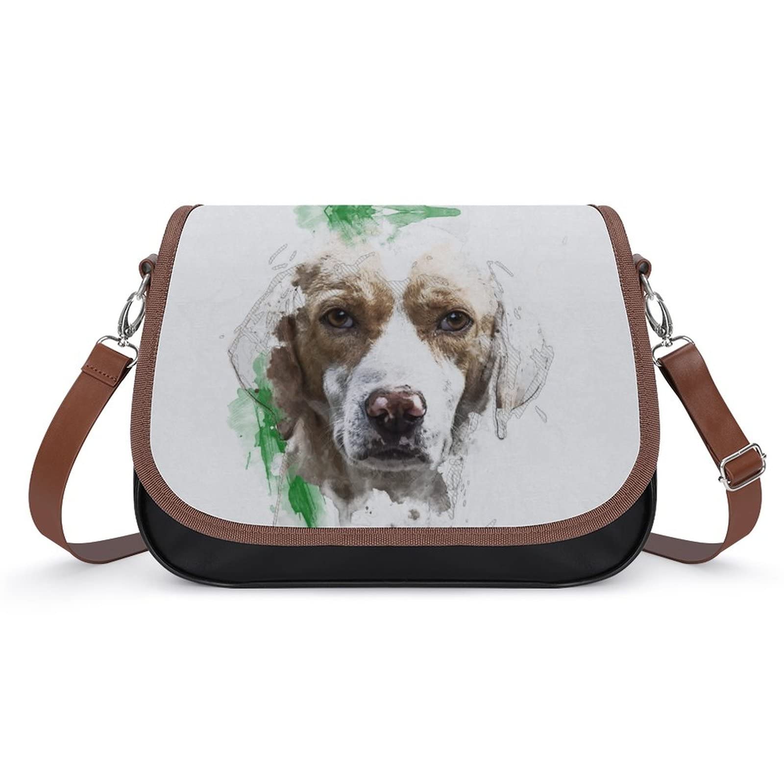 Trendy Printed Crossbody Bags for Women - Fashion Leather Shoulder Bag Satchel Hobo Purse with Dog Portrait Design | Perfect for City Travel, Shopping & Daily Use