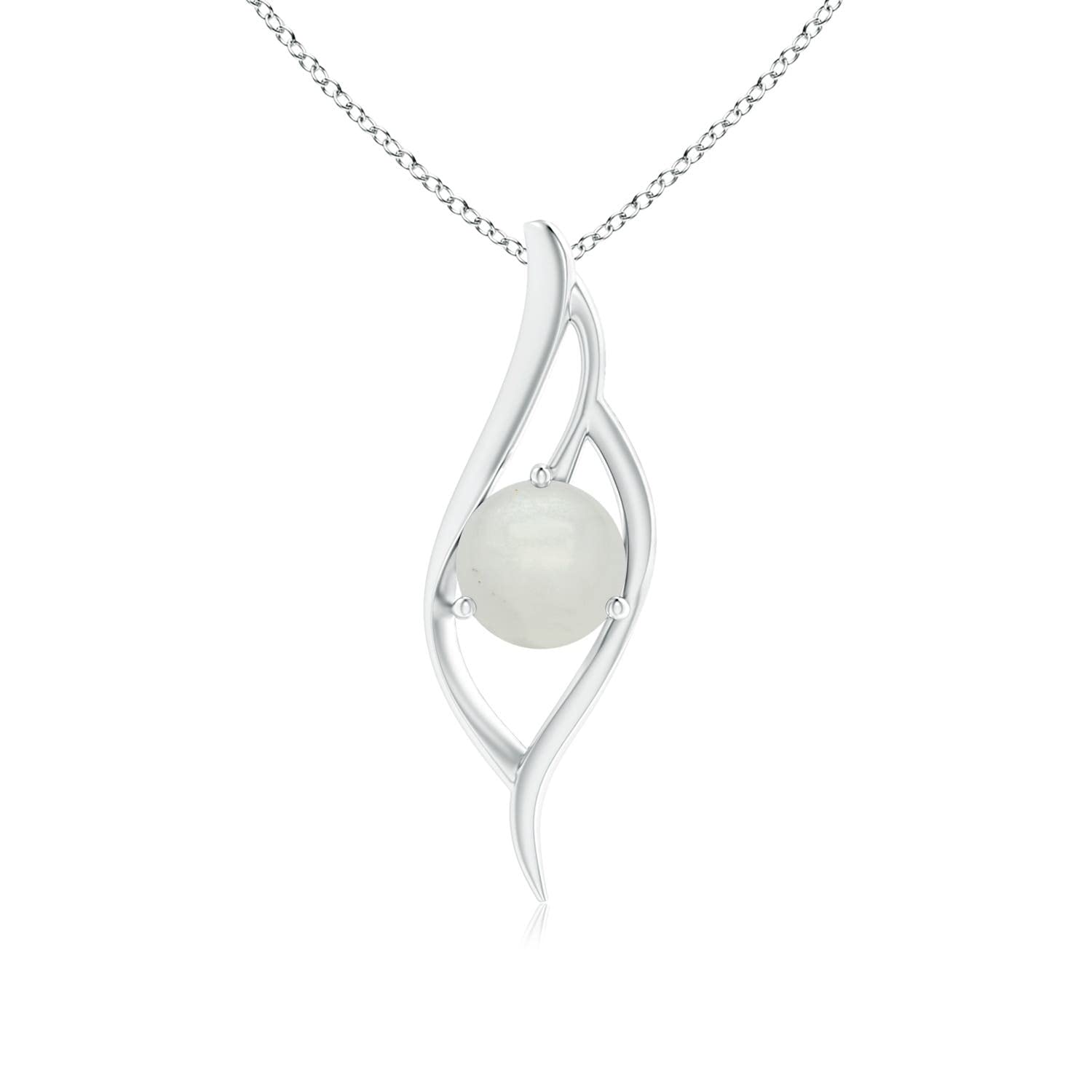 Angara Natural Moonstone Solitaire Pendant Necklace for Women in 14K Solid Gold | Elegant Birthstone Jewelry for Birthday, Engagement, Anniversary & Wedding Gifts | Perfect for Date Nights, Bridal Showers and Special Occasions