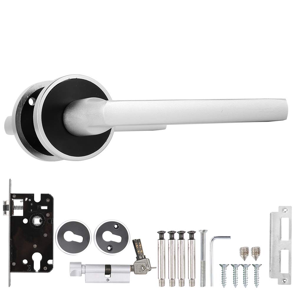 SOONHUA European Style Durable Front & Back Door Handle Lever Lock Cylinder with Keys - Aluminum Alloy for Home, Office & Commercial Security