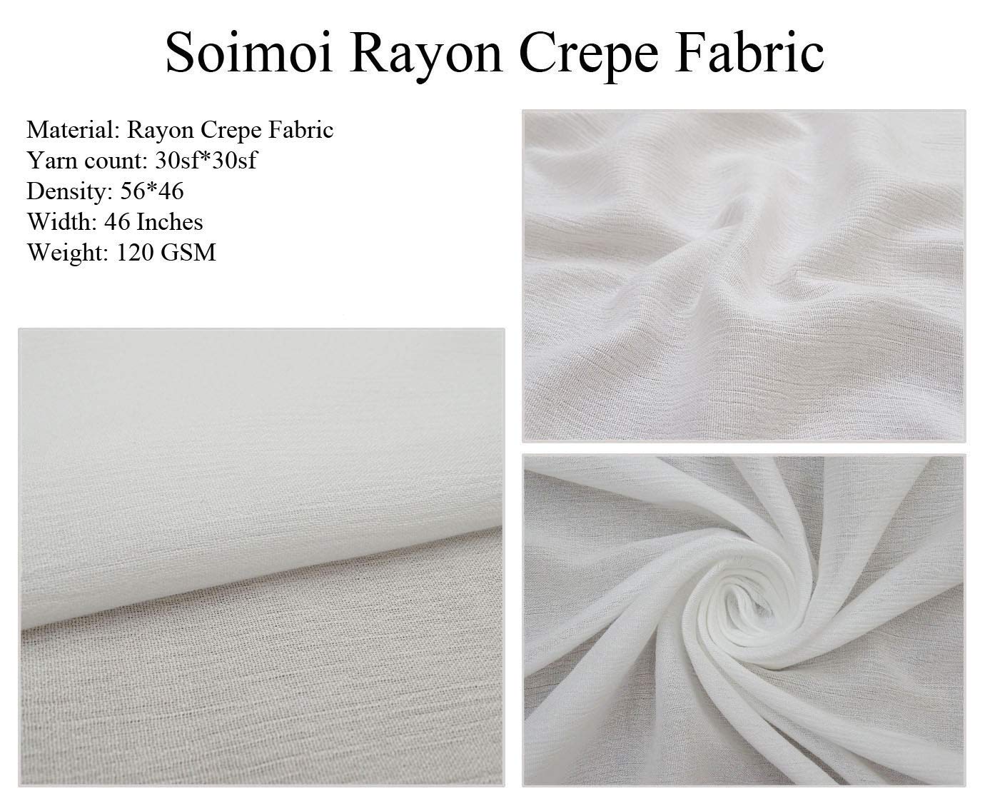 Soimoi Rayon Crepe Grey Fabric by The Yard - 46 Inch Wide Easter Egg Pattern Textile for DIY Crafts, Dressmaking & Home Decor - Soft Printed Fabric for Easter Celebrations, Spring Sewing Projects & Party Decorations