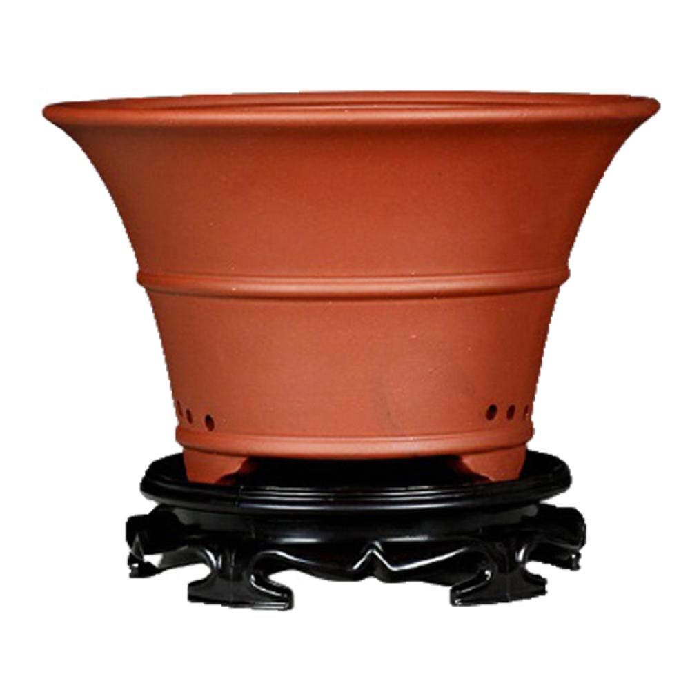 Handmade Red Ceramic Plant Pots with Drain Hole - 9.6