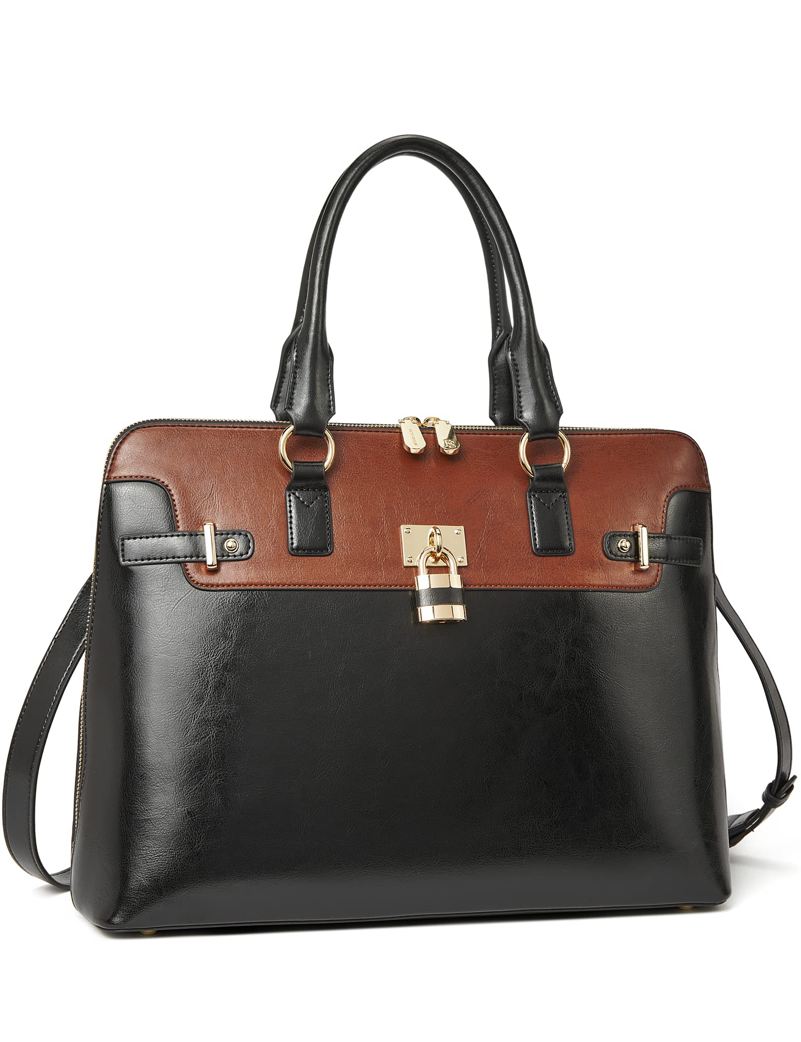 BOSTANTEN Women's Leather Briefcase - 15.6 Inch Laptop Bag for Work, Professional Shoulder Bag & Crossbody Handbag - Perfect for Office, Business Travel & Daily Commute