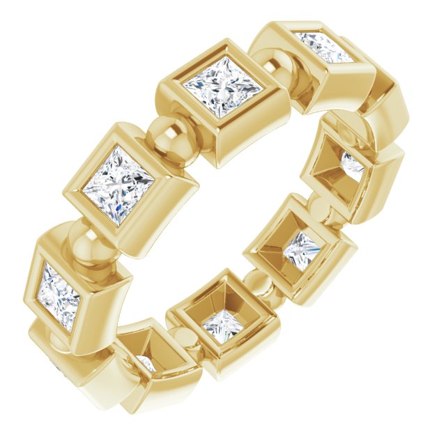 1.80 Carat Princess Cut Diamond Eternity Band Ring - Bezel Set Wedding Ring for Women, Perfect for Anniversary, Engagement & Special Occasions