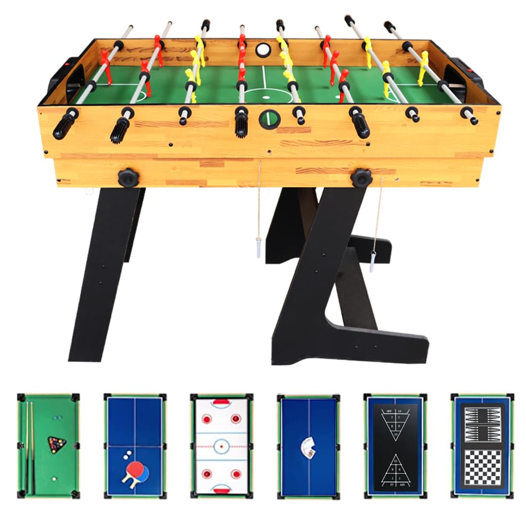 IFOYO 10-in-1 Multi-Game Table Set - Hockey, Foosball, Bowling, Billiards, Ping Pong, Chess, Checkers, Shuffleboard & Backgammon - Perfect for Game Rooms, Family Gatherings & Indoor Entertainment
