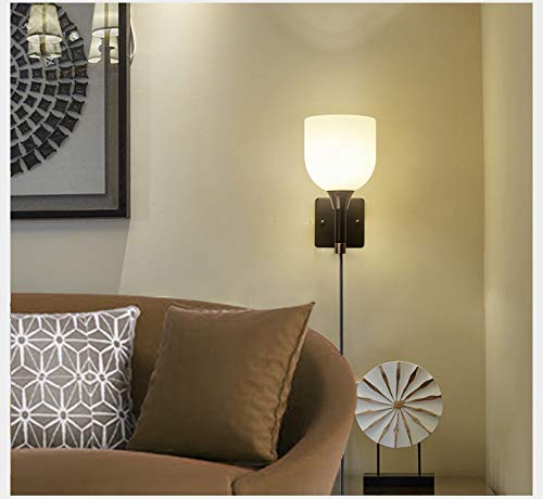 ANYE E12 Socket Nordic Minimalist Glass Wall Lamp - Modern Loft Style Lighting Fixture for Bedroom, Living Room & Hallway (Bulbs Not Included) - Perfect for Bedside, Cabinet & Ambient Lighting