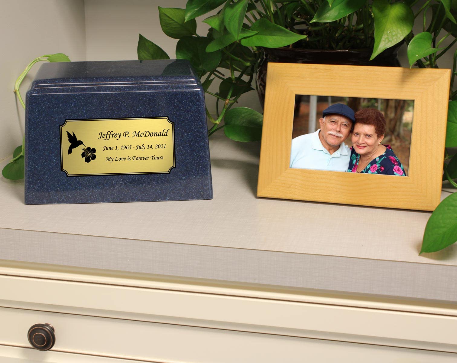 Personalized Golf Themed Bluestone Cremation Urn for Ashes - Elegant Cultured Marble Urn with 200 Cubic Inch Capacity (Holds Up to 200 lbs) - Perfect Memorial for Golf Lovers & Funeral Keepsake