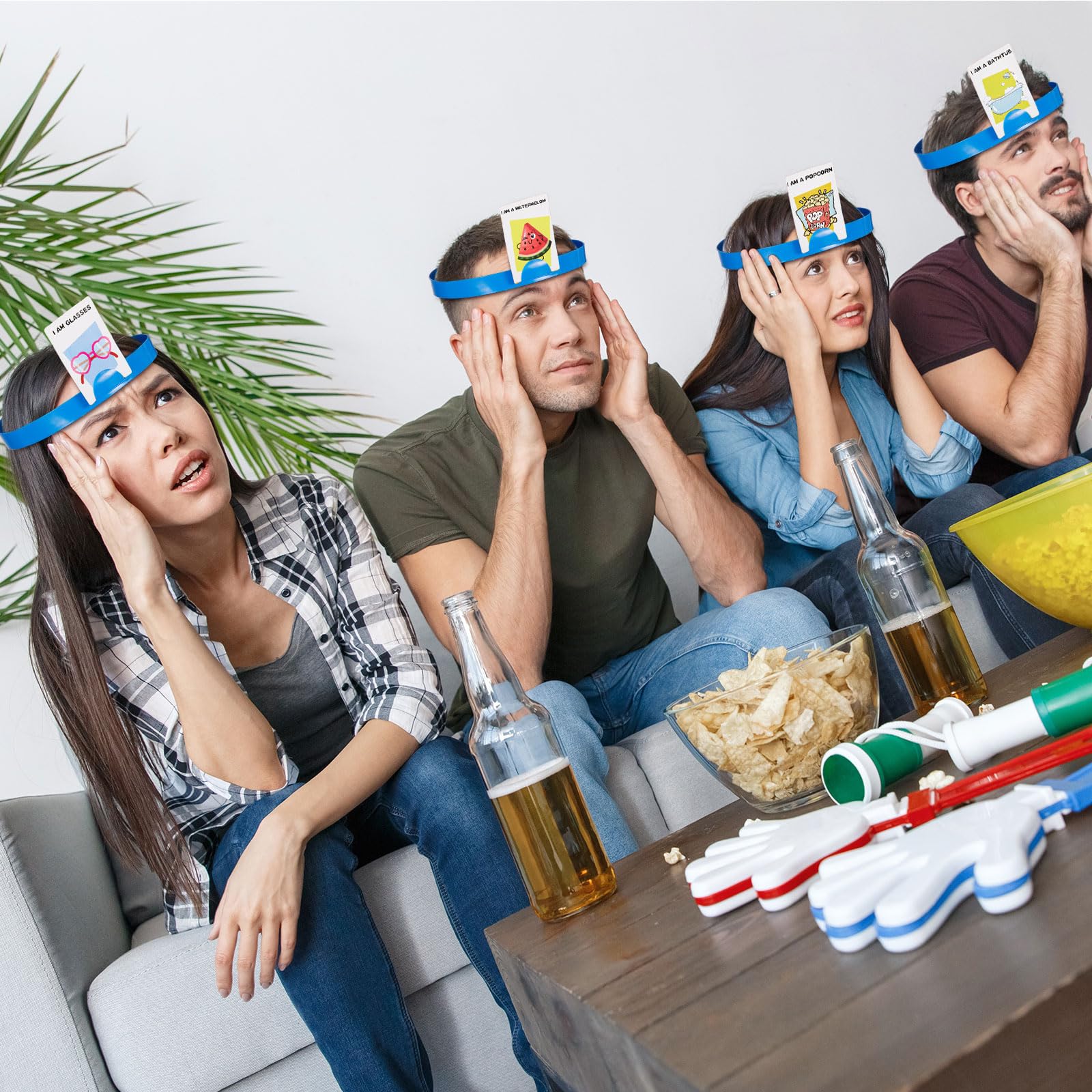 Sumind Headband Guessing Game Set - Fun Heads Up Party Game with Picture Cards, Scoring Coins & Sand Timer for Kids & Adults - Perfect for Family Game Night, Birthday Parties & Team Building Activities