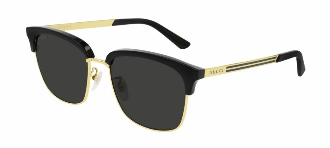 Gucci GG 0697S 001 Black Gold/Gray Polarized Sunglasses for Women - Luxury Designer Shades for Driving, Beach & Outdoor Fashion Accessories