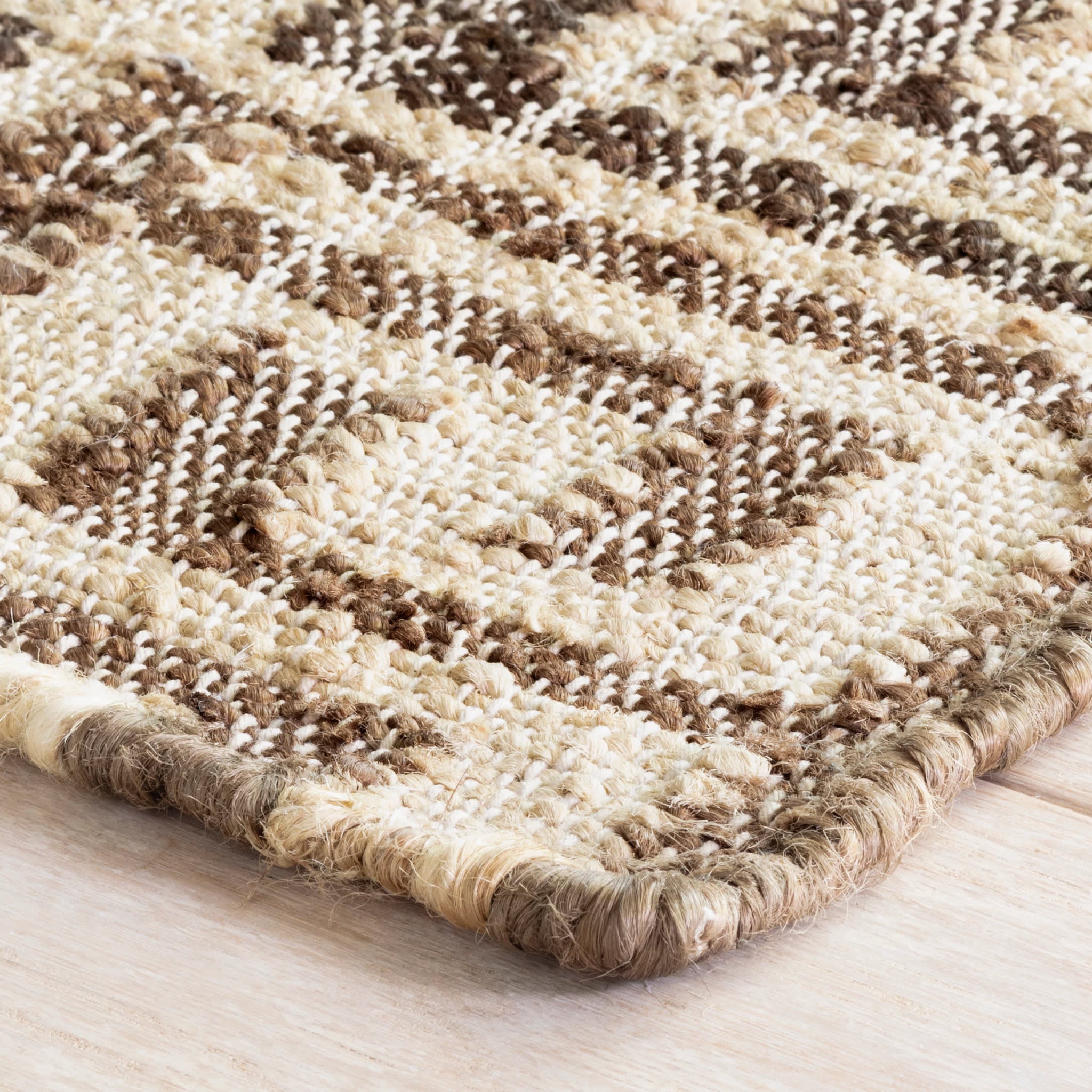 Handwoven Jute Rug - Natural Brown Bohemian Style Floor Mat for Living Room, Bedroom, or Nursery | Eco-Friendly Home Decor