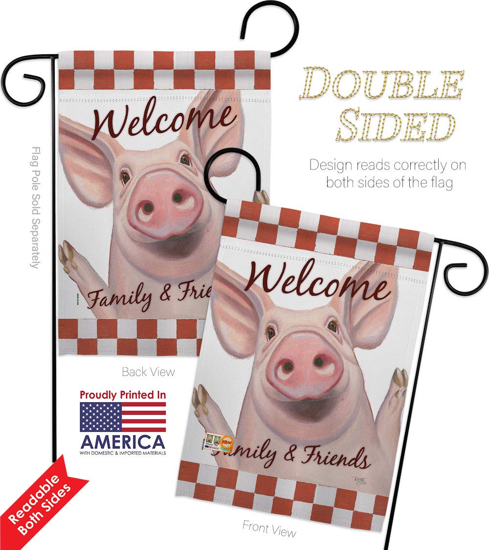 Farm Animal Garden Flag Set - Pig, Cow, Horse - Double-Sided Yard Decor for Farmhouse Style