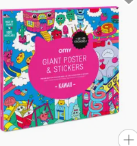 OMY Giant Poster Stickers - Kawaii Cute Wall Decals for Kids Room, DIY Art Projects & Party Decorations