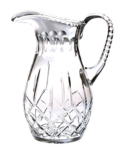 Majestic Gifts 48oz Cut Crystal Pitcher with Handle - Large Elegant Glass Water Pitcher for Iced Tea, Lemonade & Cocktails - Perfect for Parties, Weddings & Home Decor